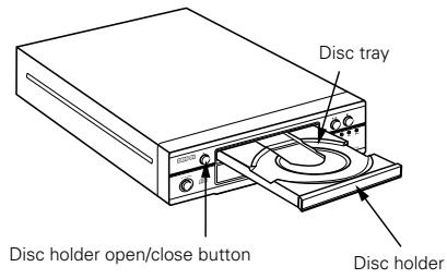 DENON DCD-F101 - OPENING AND CLOSING THE DISC HOLDER AND LOADING DISCS - 1