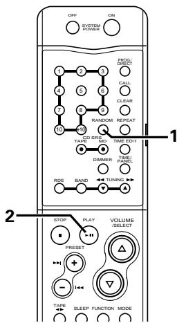 DENON DCD-F101 - Playing the tracks in random order (remote control unit) [Random Play] - 1