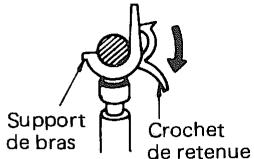 DENON DP-11F - Dégager le crochet de retenue du bras de lecture. - 1