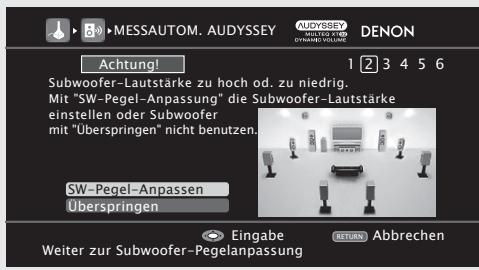 DENON AVR-A100 - Wahlen Sie "SW-Pegel-Anpassen", und drücken Sie anschließend ENTER. - 1