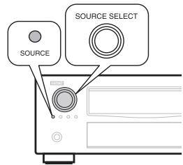 DENON AVR-A100 - Den Knopf am Gerät verwenden - 1