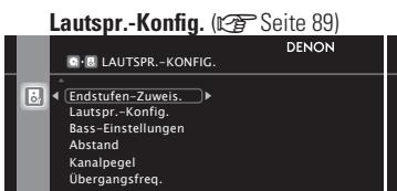 DENON AVR-A100 - Elemente, die mit dem "MANUELLE KONFIG" Verfahren eingestellt werden konnen - 1
