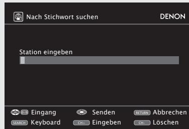 DENON AVR-A100 - Wahlen Sie mit  "Nach Stichwort suchen" aus und drücken Sie ENTER oder  . - 1