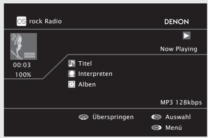 DENON AVR-A100 - Wahlen Sie mit  einen Sender aus, und drücken Sie dann auf ENTER oder  , um die Wiedergabe zu starten. - 1