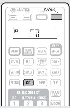 DENON AVR-A100 - Drucken Sie CD, um den CD Player als Eingangsgquelle auszuwahlen. - 1