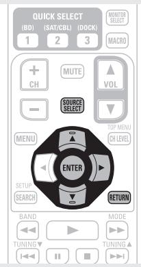 DENON AVR-A100 - Drücken Sie SOURCE SELECT, um das QUELLE WÄHLEN- - 1