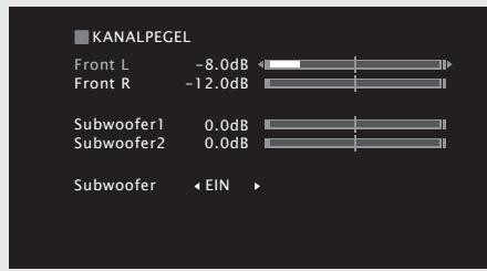 DENON AVR-A100 - Regeln der Lautstärke der verschiedenen Laufsprecher - 1