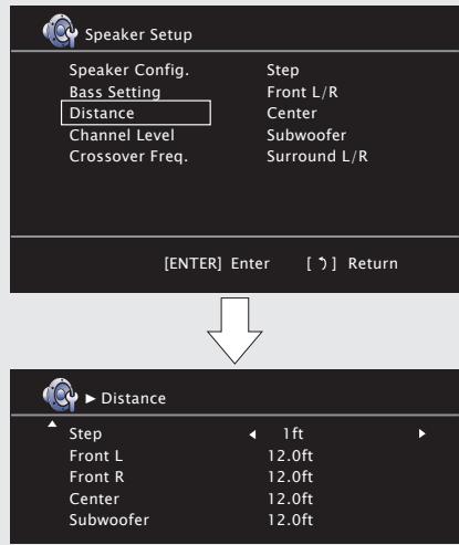 DENON DHT1312BA - Utilice para seleccionar "Distance" y pulse ENTER. - 1