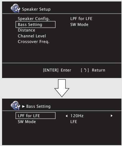DENON DHT1312BA - Utilice para selectionar "Bass Setting" y pulse ENTER. - 1