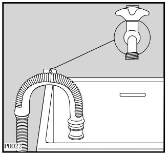 ZANUSSI FA623 - Sur le bord d'un lavabo à l'aide du coude en plastique livré avec l'appareil. - 1