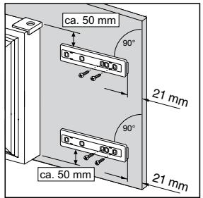 ca. 50 mm 90° 21 mm 90° ca. 50 mm 21 mm