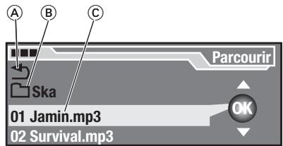BLAUPUNKT TRAVELPILOT ROME NAV55E - Choisir les morceaux de musique MP3 à partir d'une liste MP3 - 2