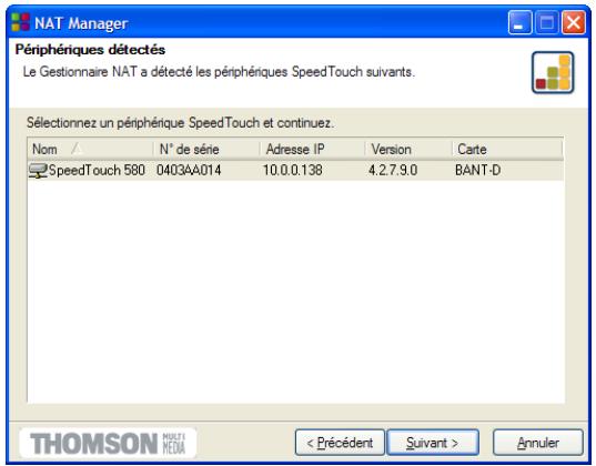 ALCATEL-LUCENT SPEEDTOUCH 580 - Le Gestionnaire NAPT recherche alors le SpeedTouch™ sur le réseau. La fenêtre suivant vous renseigne sur la progression de la recherche : - 2