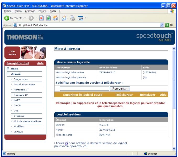 ALCATEL-LUCENT 570 - Mise à niveau via les pages Web SpeedTouch™ - 1