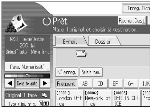 RICOH MP C4500 SCANNER REFERENCE - Lorsque l'écran e-mail apparait, appuyez sur [Dossier]. - 1