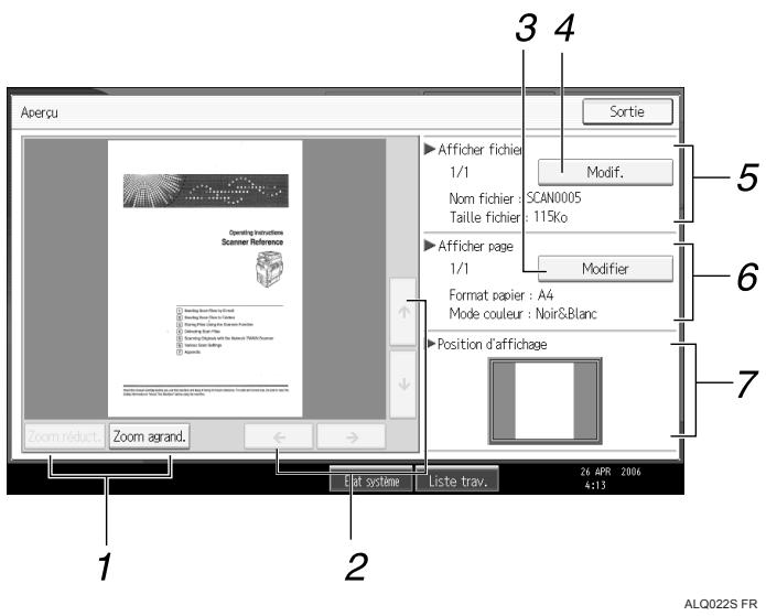 RICOH MP C4500 SCANNER REFERENCE - Écran Aperçu de fichier enregistré - 1