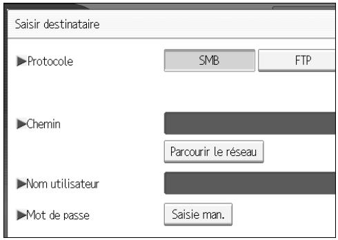 RICOH MP C4500 SCANNER REFERENCE - Appuyez sur [Parcourir le réseau] dans le champ du nom du chemin d'accès. - 1