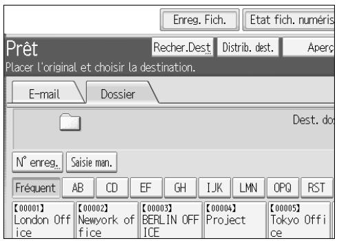 RICOH MP C4500 SCANNER REFERENCE - Recherche et sélection du destinataire dans le carnet d'adresses de la machine - 1