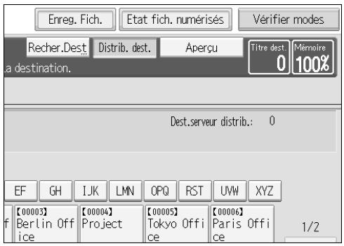 RICOH MP C4500 SCANNER REFERENCE - Appuyez sur [Distrib. dest.]. - 1