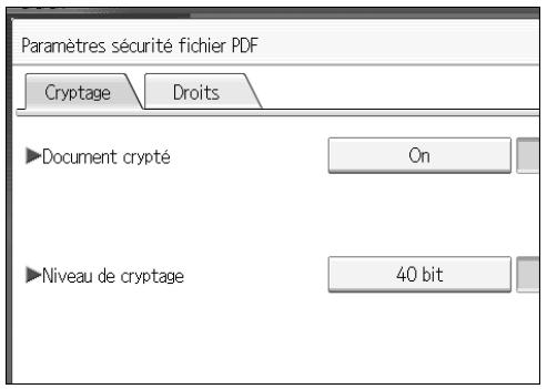 RICOH MP C4500 SCANNER REFERENCE - Dans [Document crypté], Sélectionnez [On]. - 1