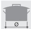 SMEG BQ91 - Diamètres des réciplents - 1