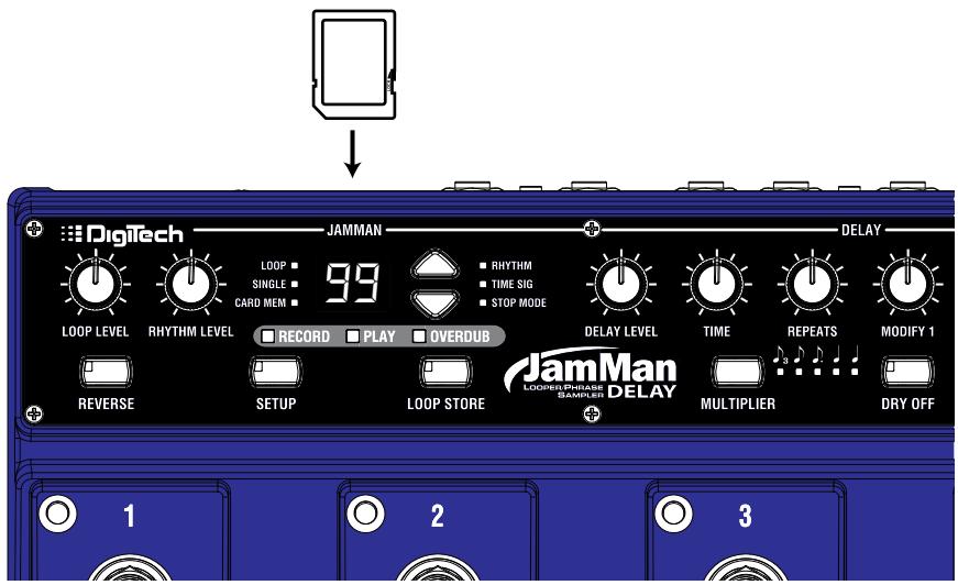 DIGITECH JAMMAN DELAY LOOPER PHRASE SAMPLER - Utilisation des cartes optionnelles sd/sdhc - 1