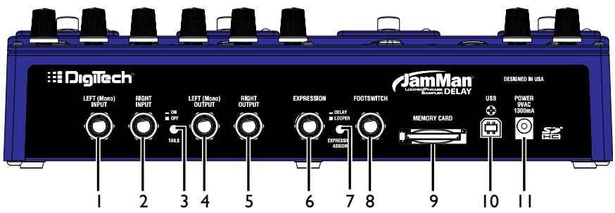 DIGITECH JAMMAN DELAY LOOPER PHRASE SAMPLER - Visite guidée - face arrière - 1