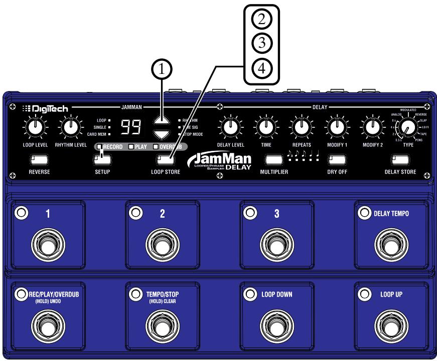 DIGITECH JAMMAN DELAY LOOPER PHRASE SAMPLER - Supprimer toutes les bouches - mémoire interne - 1
