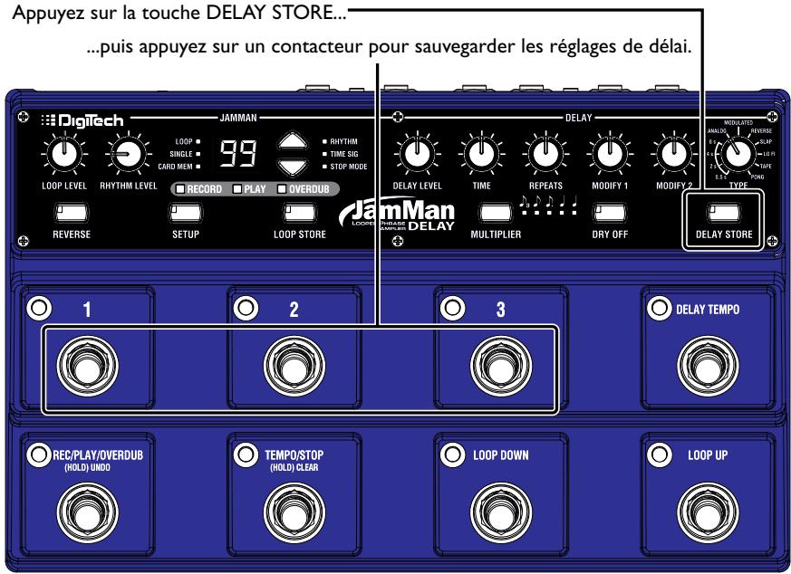 DIGITECH JAMMAN DELAY LOOPER PHRASE SAMPLER - Sauvegardez le délai. - 1