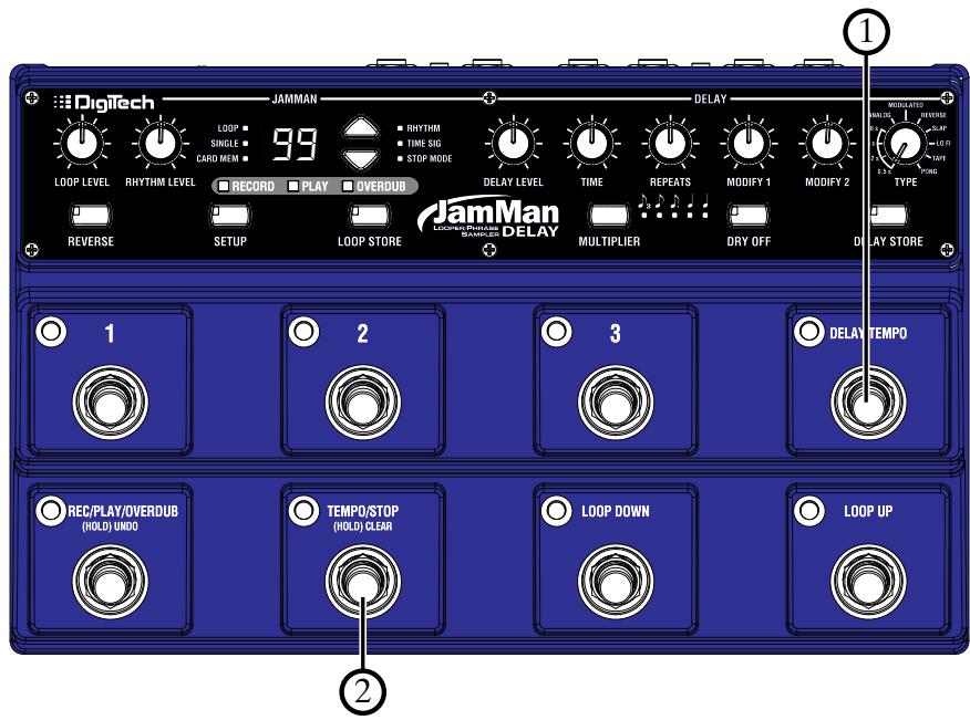 DIGITECH JAMMAN DELAY LOOPER PHRASE SAMPLER - Synchronisation du tempo de déclenchement sur le tempo de la boucle - 1