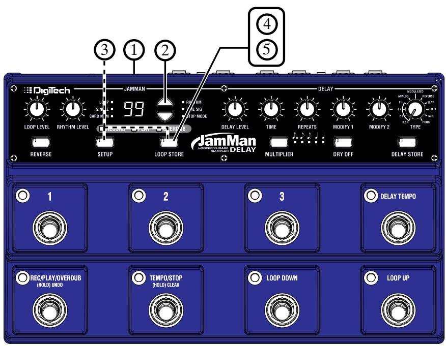 DIGITECH JAMMAN DELAY LOOPER PHRASE SAMPLER - Supprimer toutes les boucles de la carte mémoire - 2