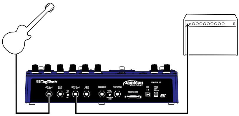 DIGITECH JAMMAN DELAY LOOPER PHRASE SAMPLER - Mise en œuvre - connexions - 1