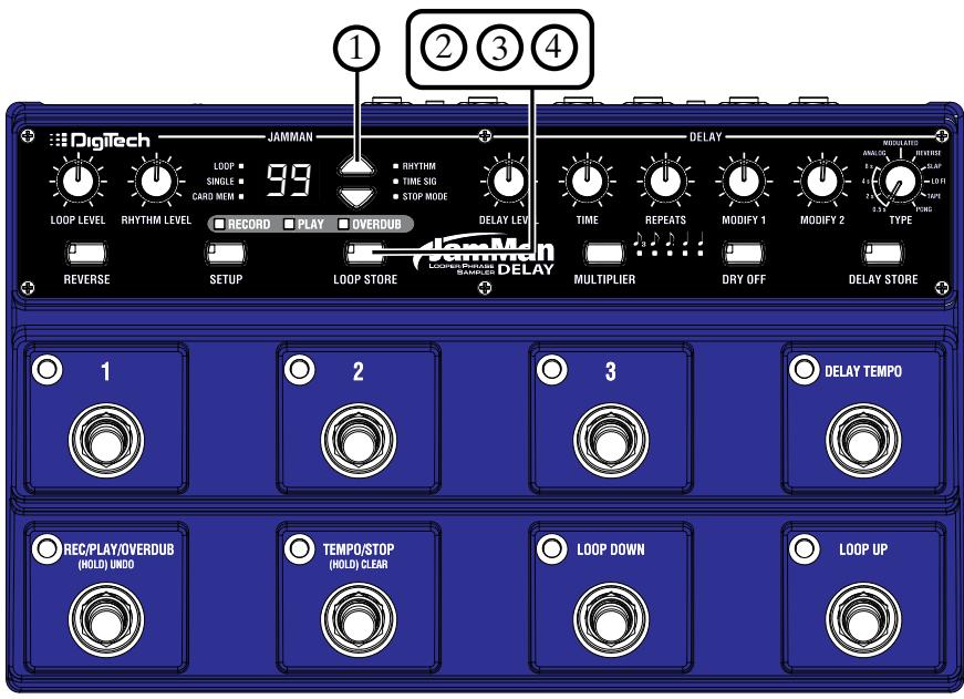 DIGITECH JAMMAN DELAY LOOPER PHRASE SAMPLER - Suppression des boucles individuelles - 1