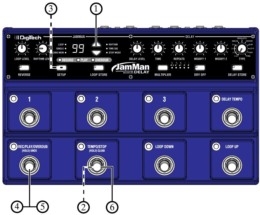 DIGITECH JAMMAN DELAY LOOPER PHRASE SAMPLER - Enregistrer une boucle - 1