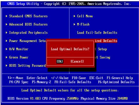 MSI G52-77151X1 - Load Optimized Defaults (最適のデ fasルト値をローダする) - 1