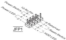 MSI G52-77151X1 - Connecteurs Panneau avant: JFP1, JFP2 - 1