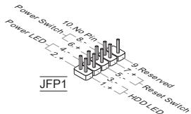 MSI MS-7623 760GM-P33 - フロントパネルコネクター: JFP1, JFP2 - 1