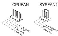 MSI MS-7623 760GM-P33 - 电源风扇接口: CPUFAN, SYSFAN1 - 1