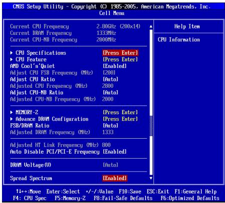 MSI NF725-C21 - Cell Menu - 1