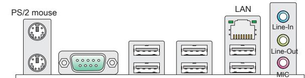 PS/2 mouse LAN Line-In Line-Out MIC