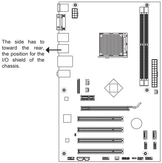 The side has to toward the rear, the position for the I/O shield of the chassis.