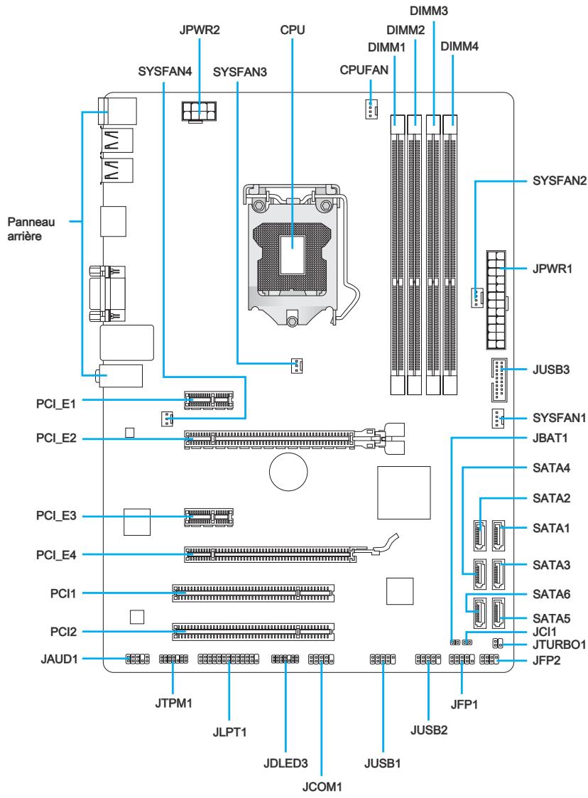 MSI B75MA-P45 - Guide Rapide Des Connecteurs - 1