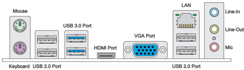 MSI B75MA-P45 - Back Panel Quick Guide - 1