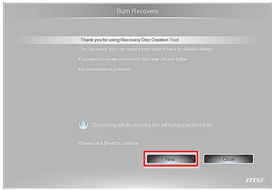 MSI WIND TOP AE2282-030EE - Creation du disque de récapération du système - 2