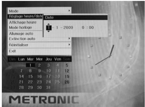 METRONIC CADRE PHOTO NUMERIQUE 8 POUCES - - Régler la date et l'heure - 2