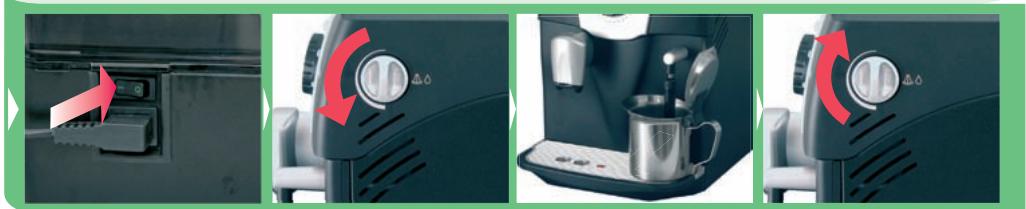SAECO EASY - Warning! Hot water and steam may cause burns! Direct the steam wand towards the drip tray. - 5