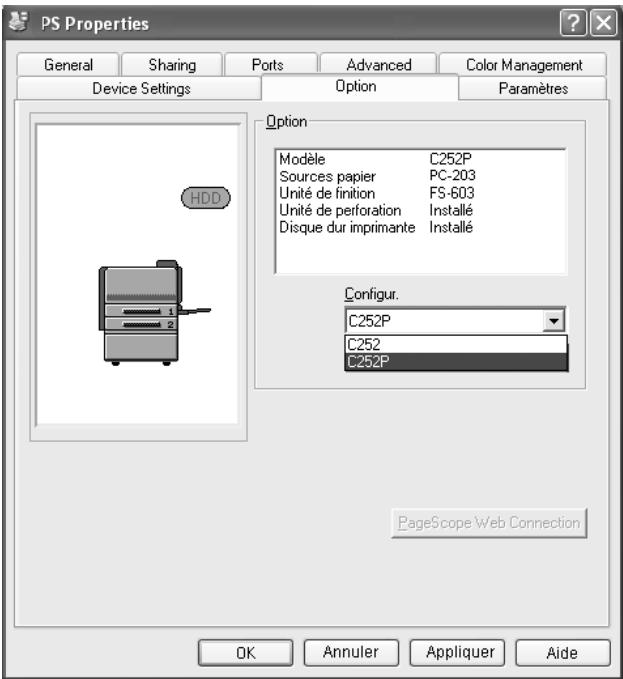 KONICA MINOLTA BIZHUB C252P PHASE3 PRINTER - Selectionner l'imprimante - 1
