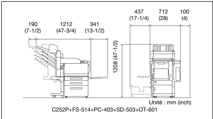 KONICA MINOLTA BIZHUB C252P PHASE3 PRINTER - Espace requis - 1