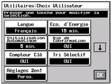KONICA MINOLTA CF9001 - Modification des sélections du Choix Utilisateur - 3