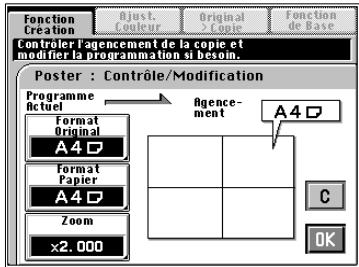 KONICA MINOLTA CF9001 - Si vous touchez [OK], l'écran "Contrôle/Modification" apparait pour vous permettre de vérifier et de modifier des paramètres incorrects. - 1